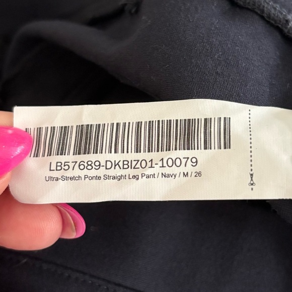 Quince Ultra-Stretch Ponte Straight Leg Pants Navy Medium Petite Career Pant - Picture 6 of 6